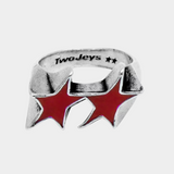 Red Enameled Single Ring