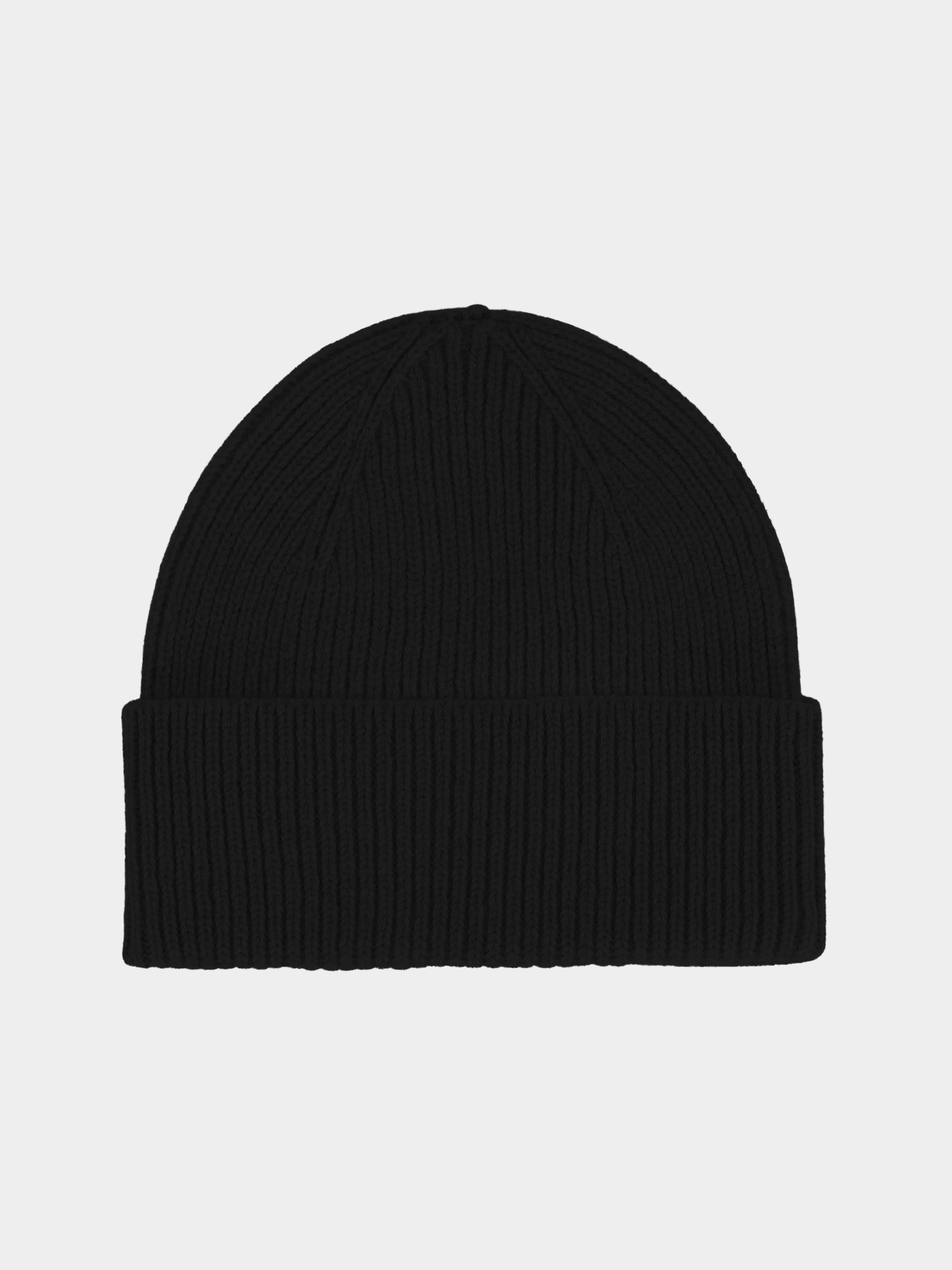 Merino Wool Beanie Deep Black