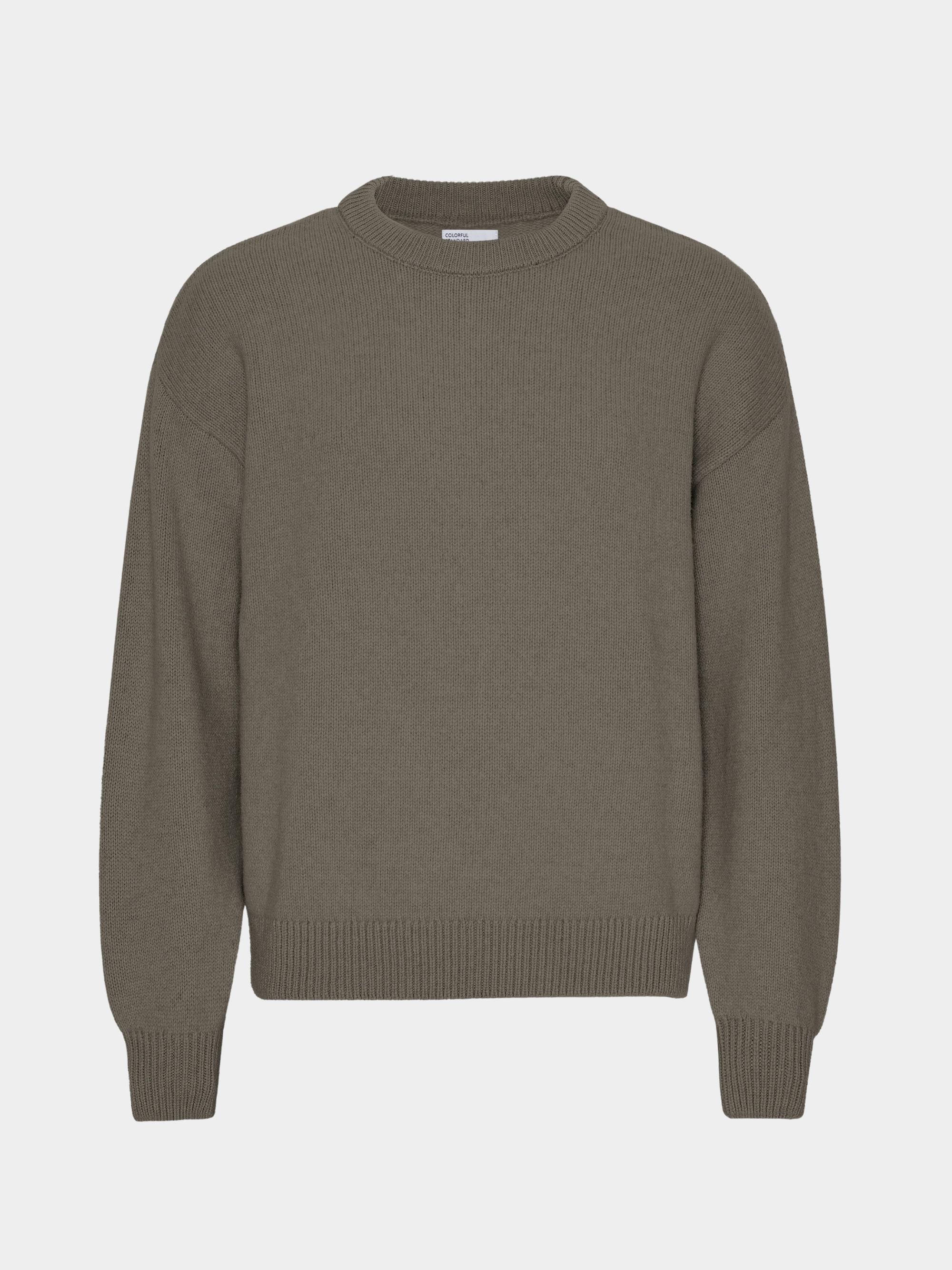 Oversized Merino Wool Crew Olive Green