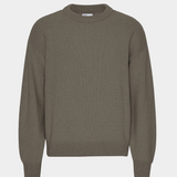 Oversized Merino Wool Crew Olive Green