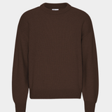 Oversized Merino Wool Crew Coffee Brown