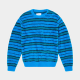 Striped Hairy Sweater Aqua