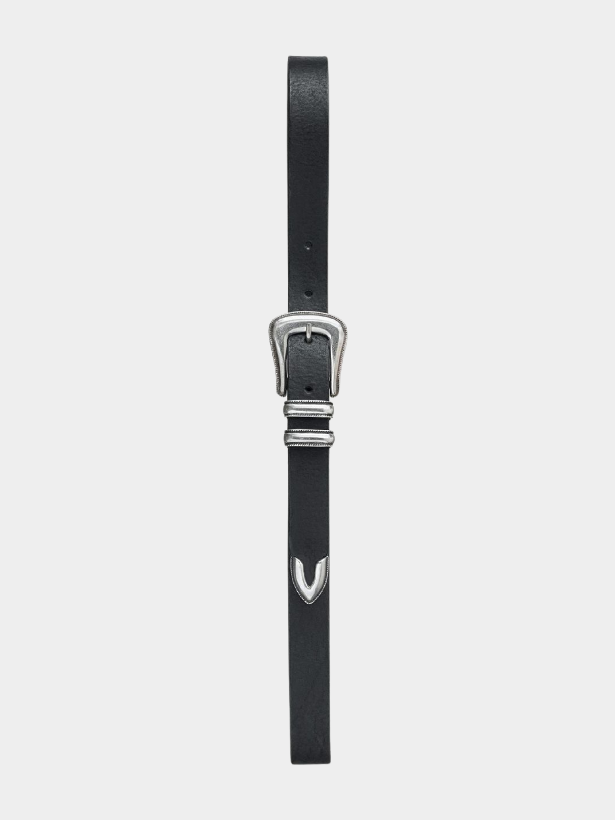 Western Silver Belt Black