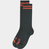 Long Rib Socks Graphite Orange