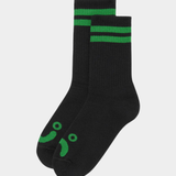 Long Rib Socks Black Orange