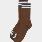 Long Rib Socks Brown Blue