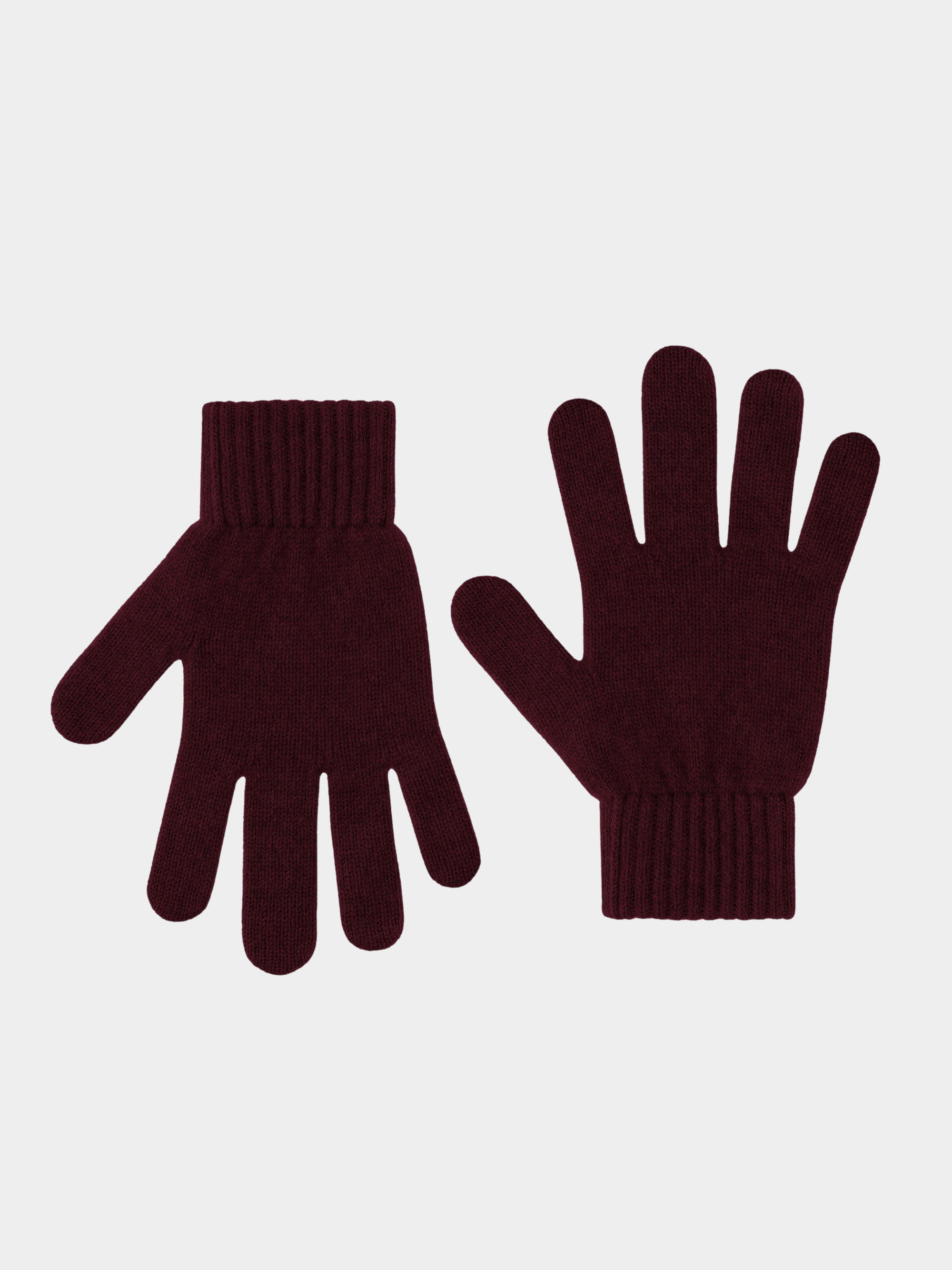 Merino Wool Gloves Oxblood Red