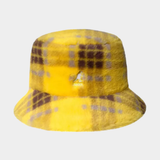 Faux Fur Bucket Yellow Plaid