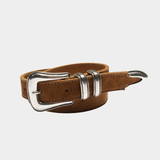Western Suede Silver Belt Tobacco