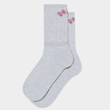 Large Rib College Socks Heather Grey