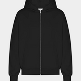 Organic Oversized Zip Hood Deep Black