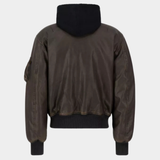 MA-1 D-Tec Faux Leather Bomber Jacket Vintage Brown