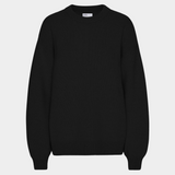 Oversized Merino Wool Crew Deep Black