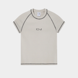 Baby Tee | Script Logo - Grey / Black