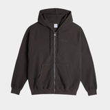 Waffle Zip Hoodie - Dirty Black