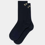 Large Rib College Socks Dark Navy