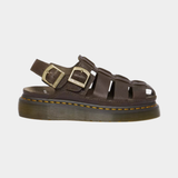 Wrenlie Leather Fisherman Sandals Dark Brown
