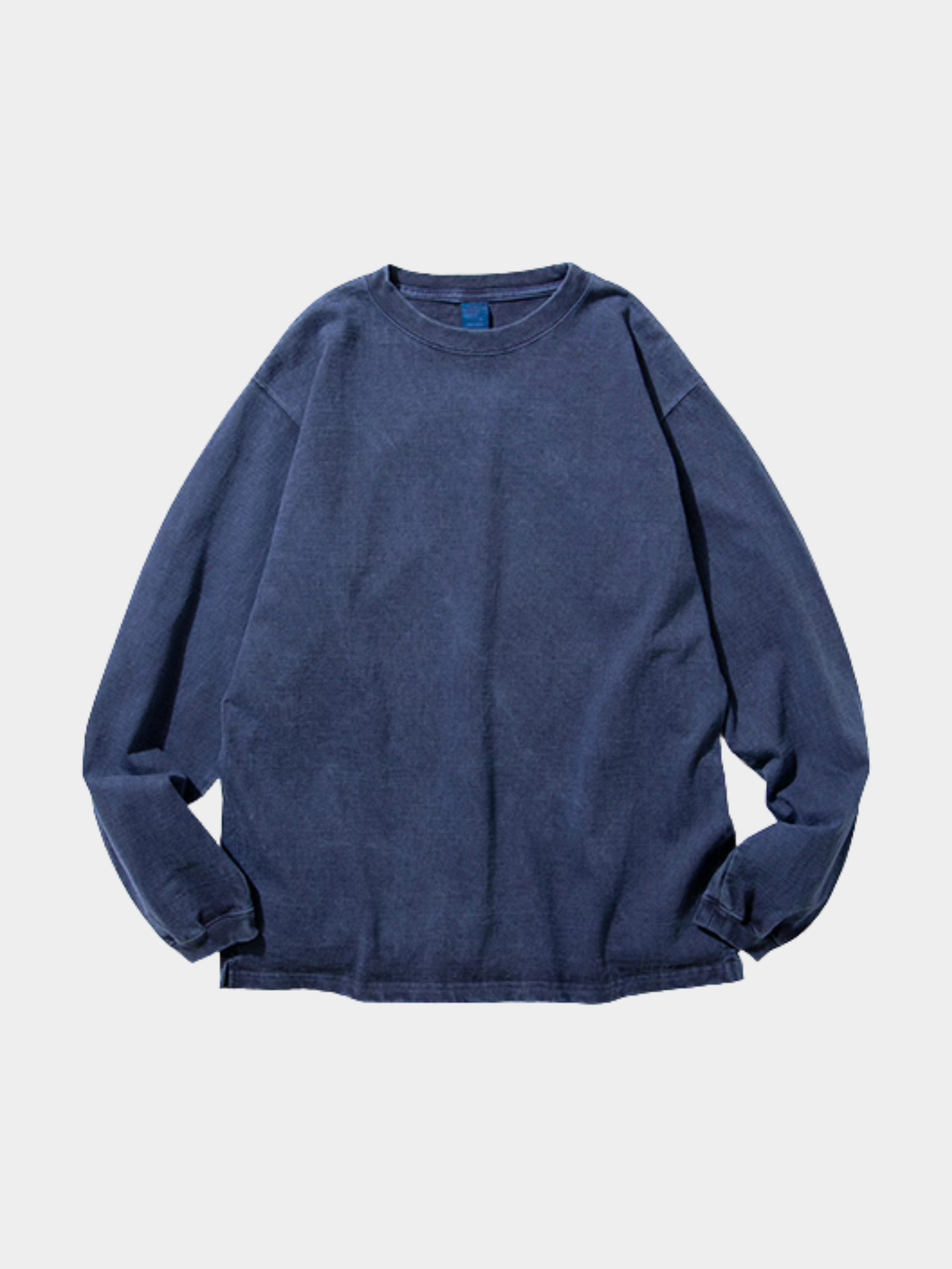 Heavy Jersey Long Sleeve Crew T-Shirt Navy