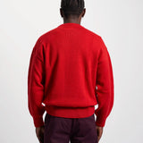 Oversized Merino Wool Crew Coffee Brown