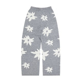 Edelweiss Flower Knit Trousers - Grey Melange