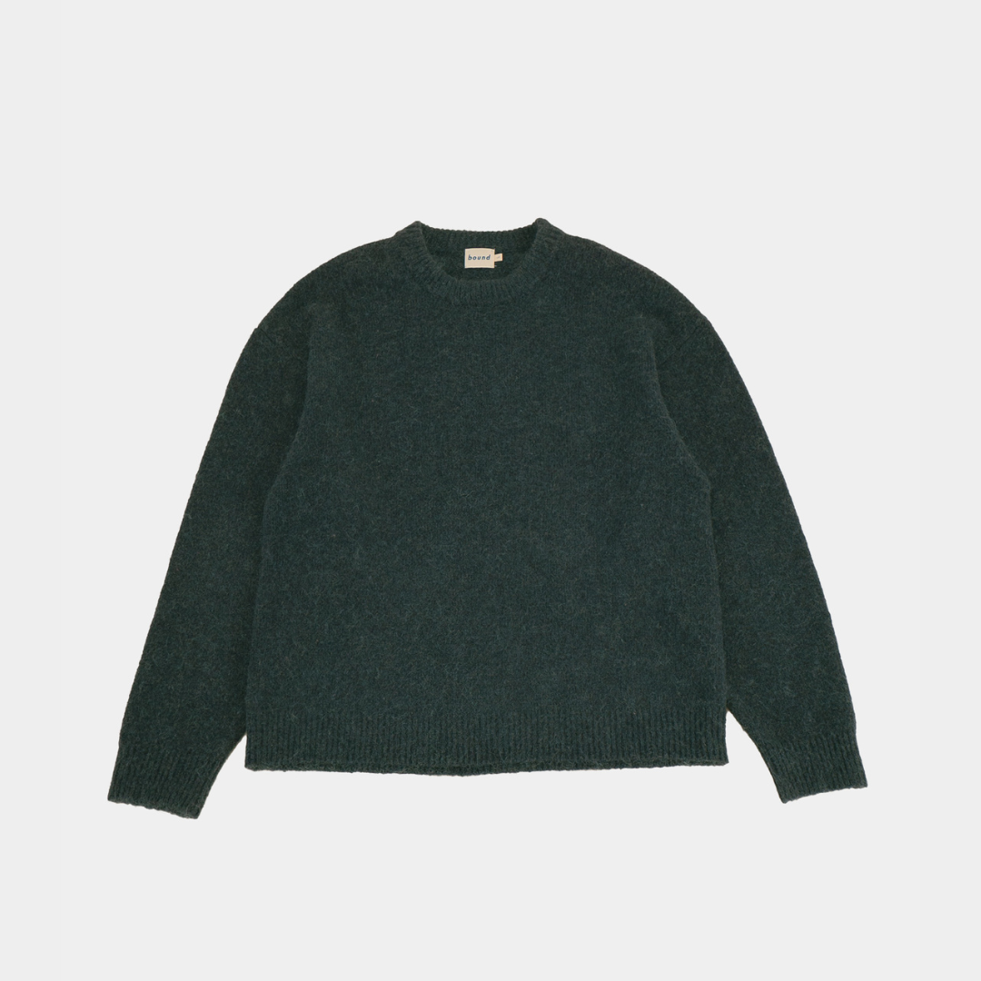 Megztinis BOUND BAXTER MOHAIR BLEND SWEATER - BOTTLE GREEN UNISEX