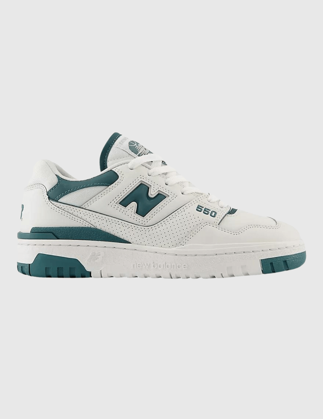 New Balance Women's 550 Grey/Green Leather