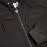 Waffle Zip Hoodie - Dirty Black