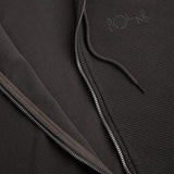 Waffle Zip Hoodie - Dirty Black