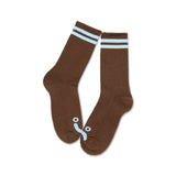 Long Rib Socks Brown Blue