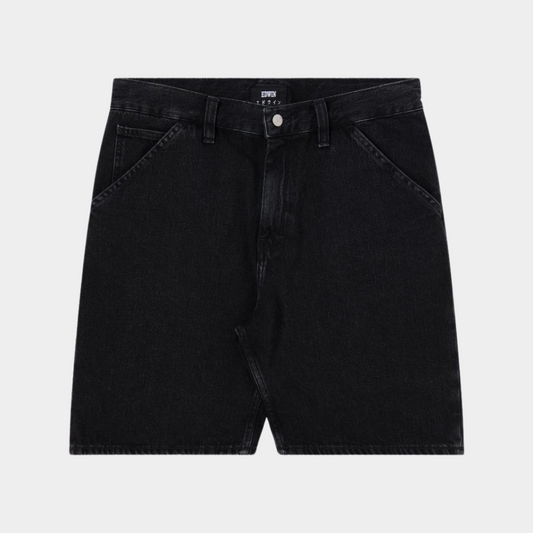 EDWIN BRIDGER SHORT black - dark marble wash