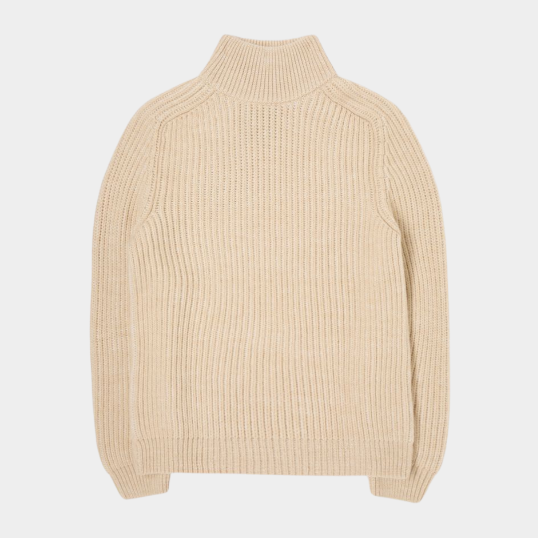 EDWIN RONI HIGH COLLAR SWEATER BEIGE