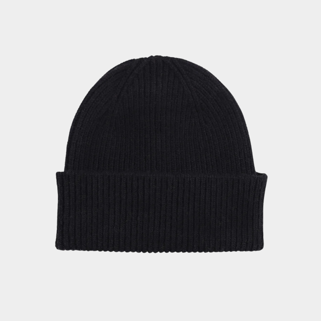 Merino Wool Beanie Deep Black