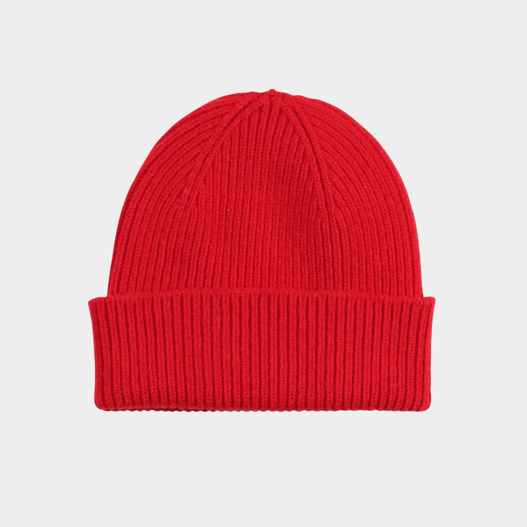 Merino Wool Beanie Scarlet Red