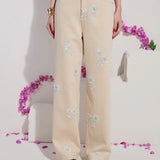Almond Embellished Jeans