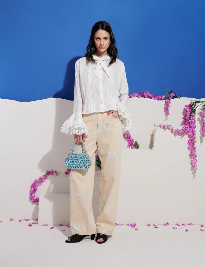 Almond Embellished Jeans