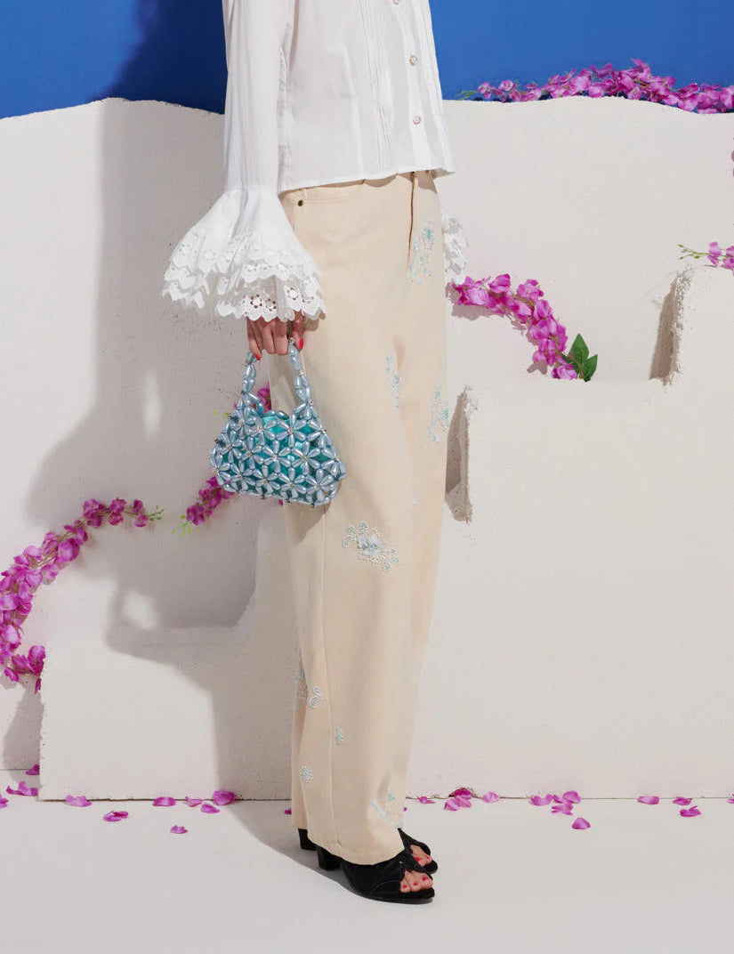 Almond Embellished Jeans