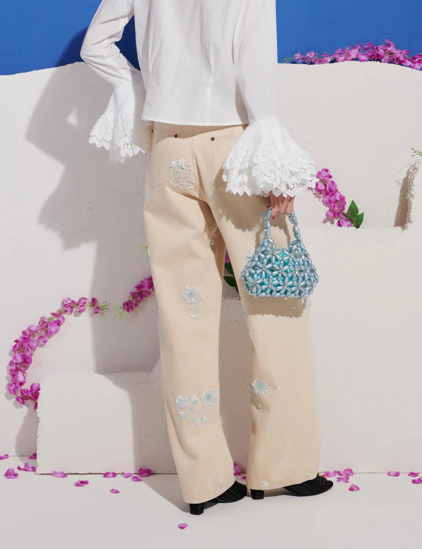 Almond Embellished Jeans