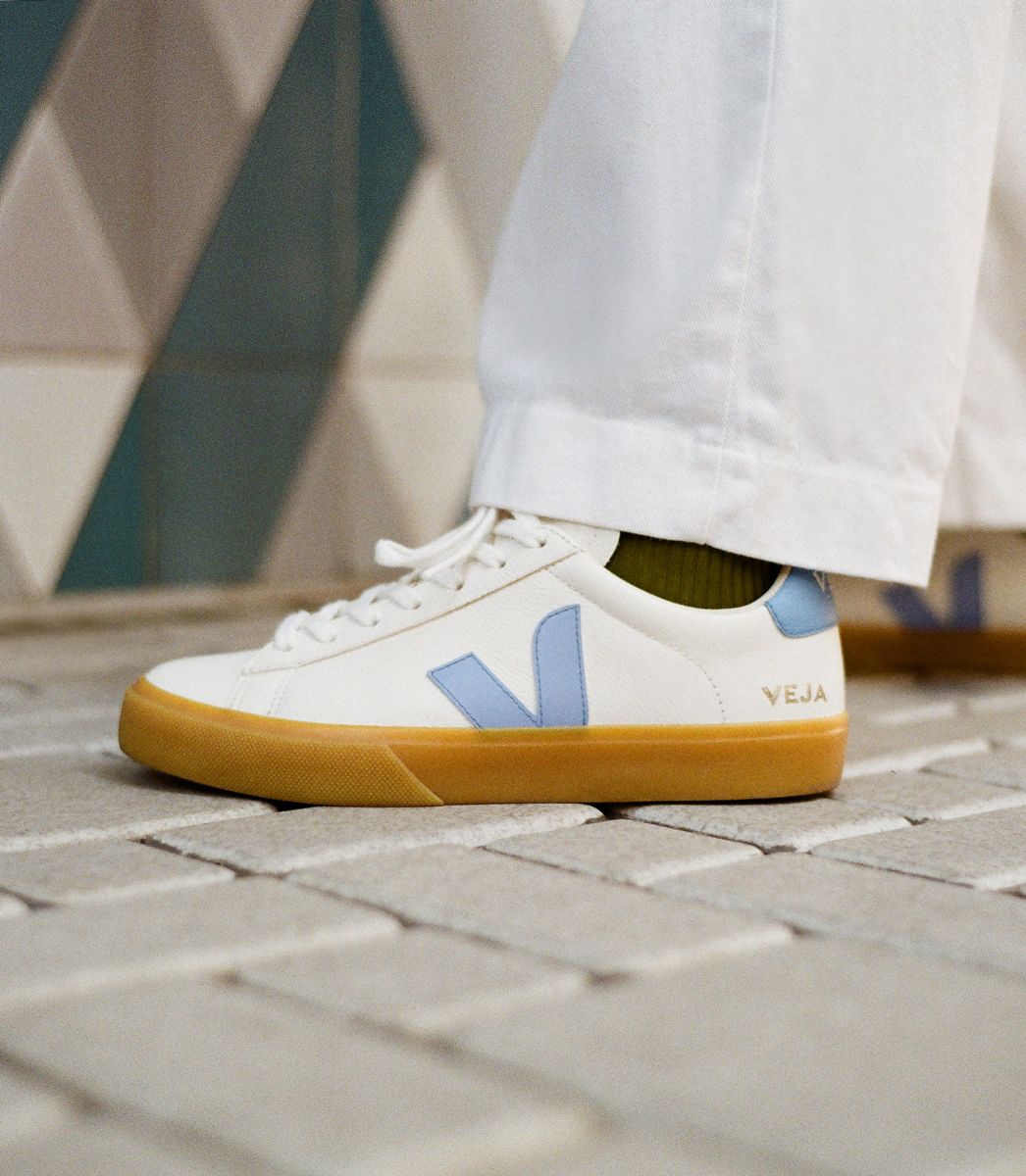 VEJA CAMPO CHROMEFREE LEATHER WHITE AQUA NATURAL