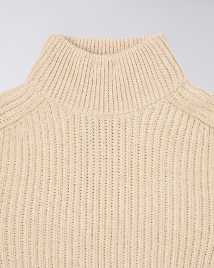 EDWIN RONI HIGH COLLAR SWEATER BEIGE