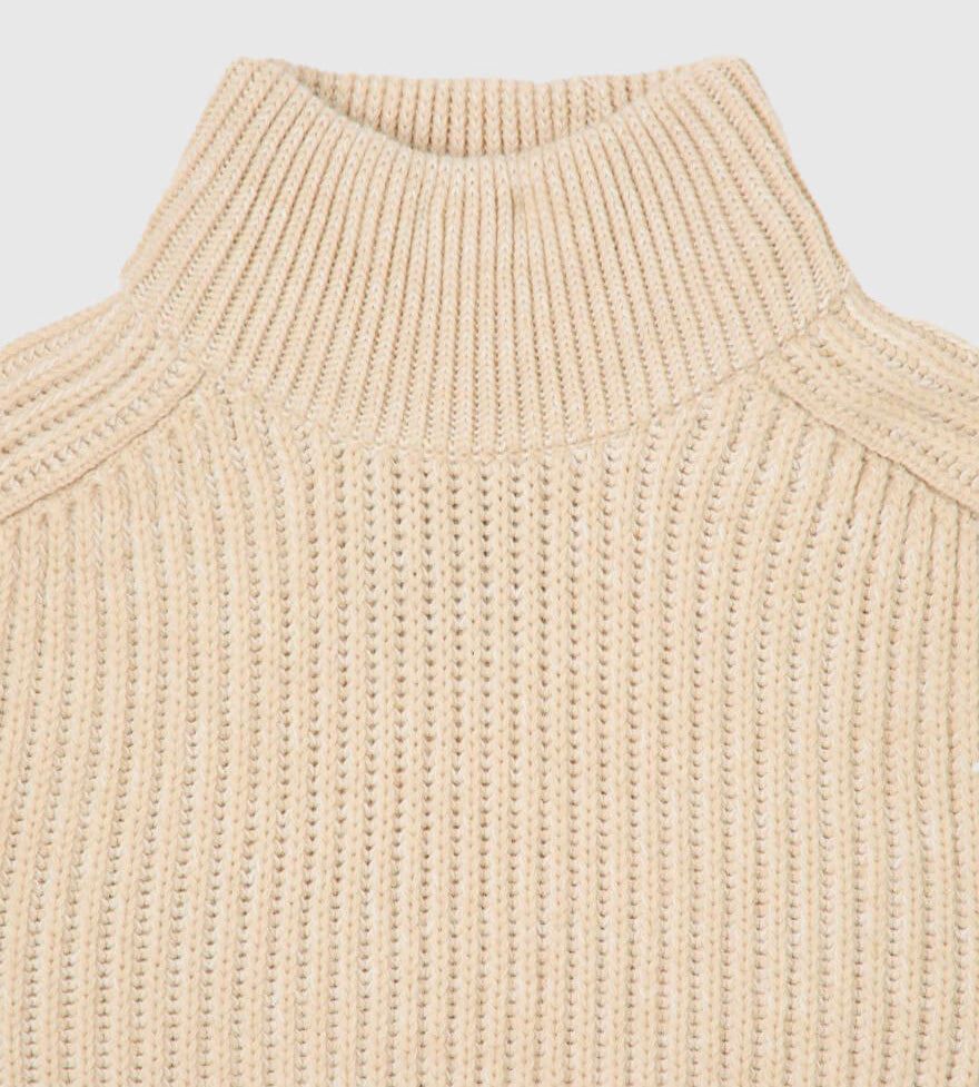EDWIN RONI HIGH COLLAR SWEATER BEIGE