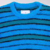 Striped Hairy Sweater Aqua