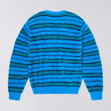 Striped Hairy Sweater Aqua