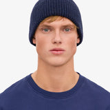 Merino Wool Beanie Marine Blue