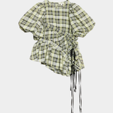 Micaela Ruched Top Lime Green