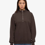 Organic Quarter Zip Coffee Brown