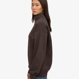 Organic Quarter Zip Coffee Brown