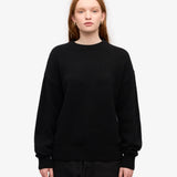 Oversized Merino Wool Crew Deep Black