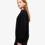 Oversized Merino Wool Crew Deep Black