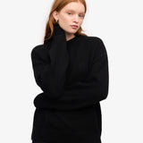 Oversized Merino Wool Crew Deep Black