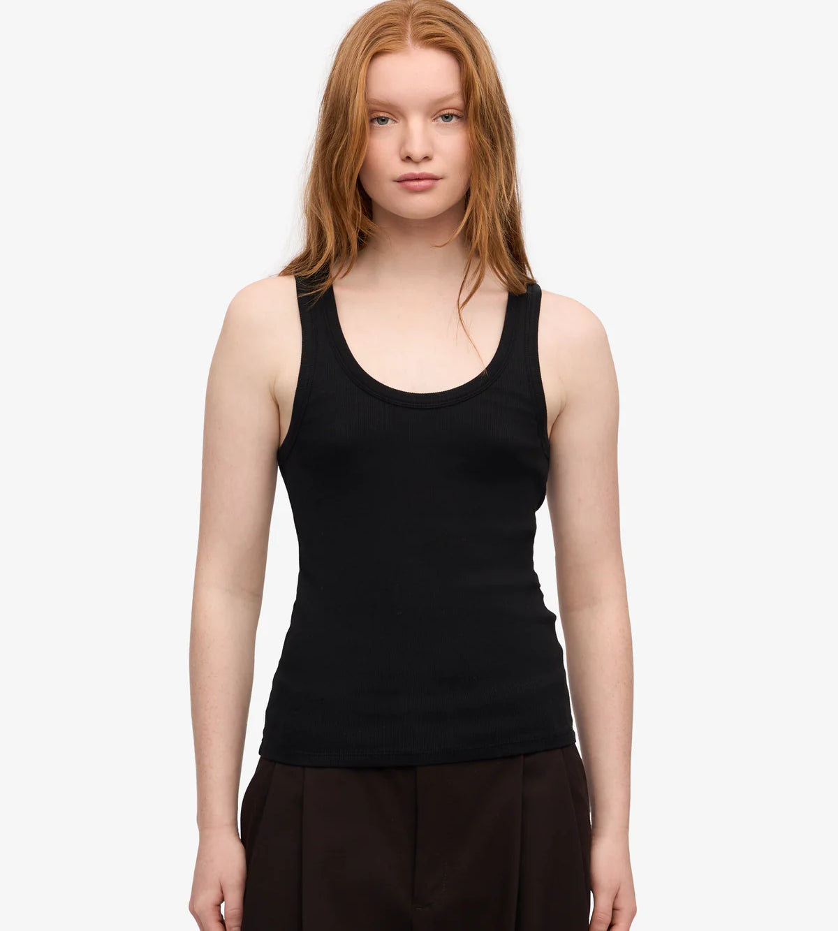 Rib Tank Top Deep Black